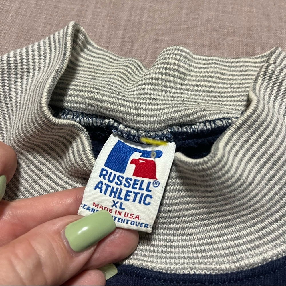 Vintage 1980s Russell Athletic Air Force Cuff Crewneck Sweater Pristine Size XL - Picture 6 of 7